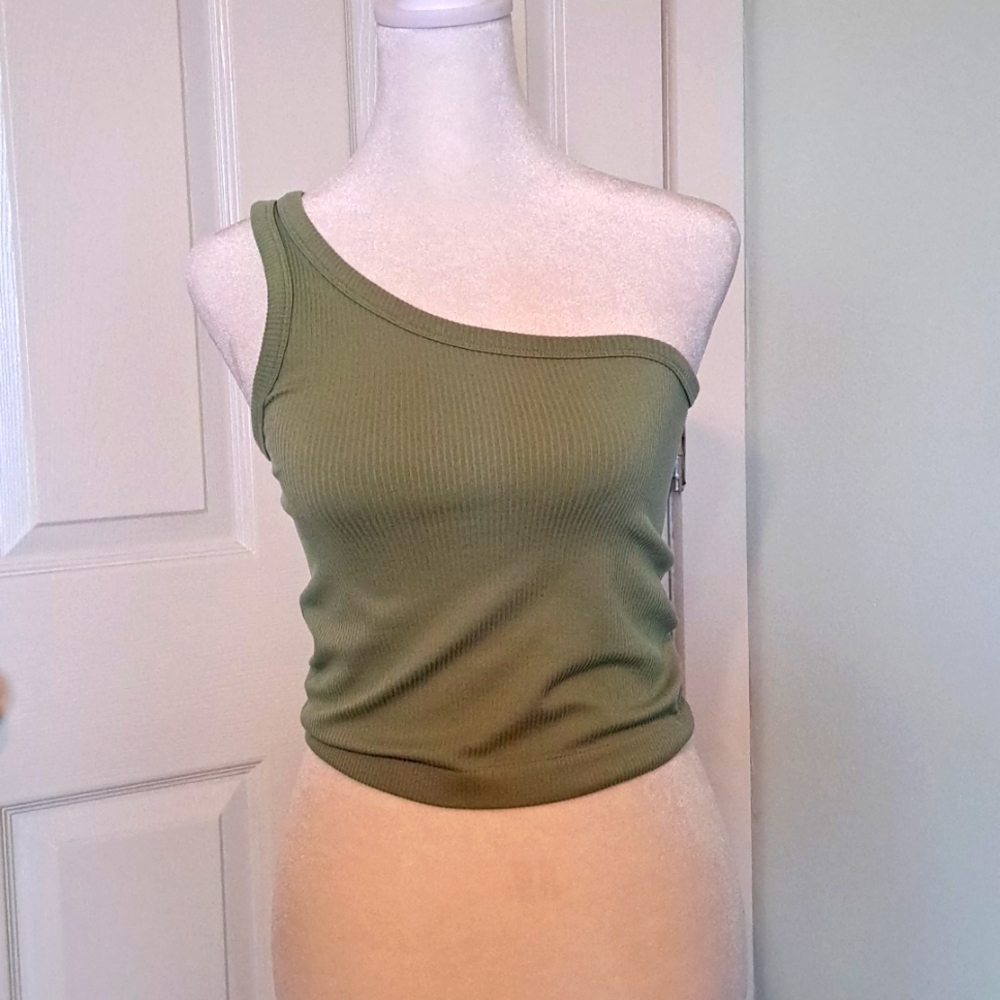 NWT Fornia one shoulder tank in sage